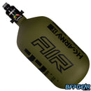 The HK Army Alpha 77ci air tank with a Pro V2 regulator in the Striker pattern. Color way is Olive and black. Pro Regulator is black in color.