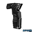 An angled view of the HK Army CS2/CS3 aluminum grip in black. 