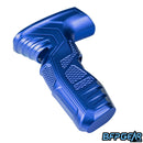 Another angled view of the HK Army CS2/CS3 aluminum grip in blue