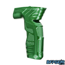 An angled view of the HK Army CS2/CS3 aluminum grip in green.