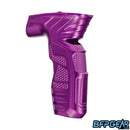 An angled view of the HK Army CS2/CS3 aluminum grip in purple.