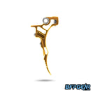 The side profile of the HK Army Death Blade trigger for the ETHA 2/ETHA 3 in the Grim style. This shows off the cuts made in the trigger to keep it extremely light weight, and shows off the double trigger style you get.