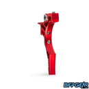 The HK Army Etha2/Etha3 trigger in red, reaper style. This trigger is shaped with a staggered look, giving you an extended point of contact towards the bottom of the trigger.