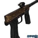 An angled view of the Machine Gold HK Etha 3M. This shows off the back cap and the pattern as it is seamless between parts.