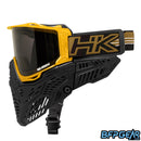 The HK Army RMX Goggle system in gold, facing the left.