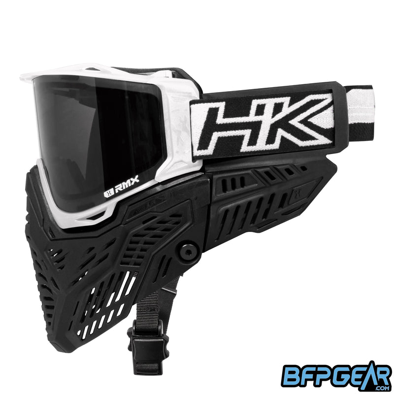 The HK Army RMX Goggle system in white, facing the left.