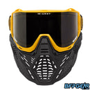 The HK Army RMX Goggle system in gold, facing the front.