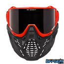 The HK Army RMX Goggle system in red, facing the front.