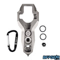 The HK Army Regulator Tool in silver. Comes with extra 1.8k burst disk, two tank o-rings, and a carabiner.