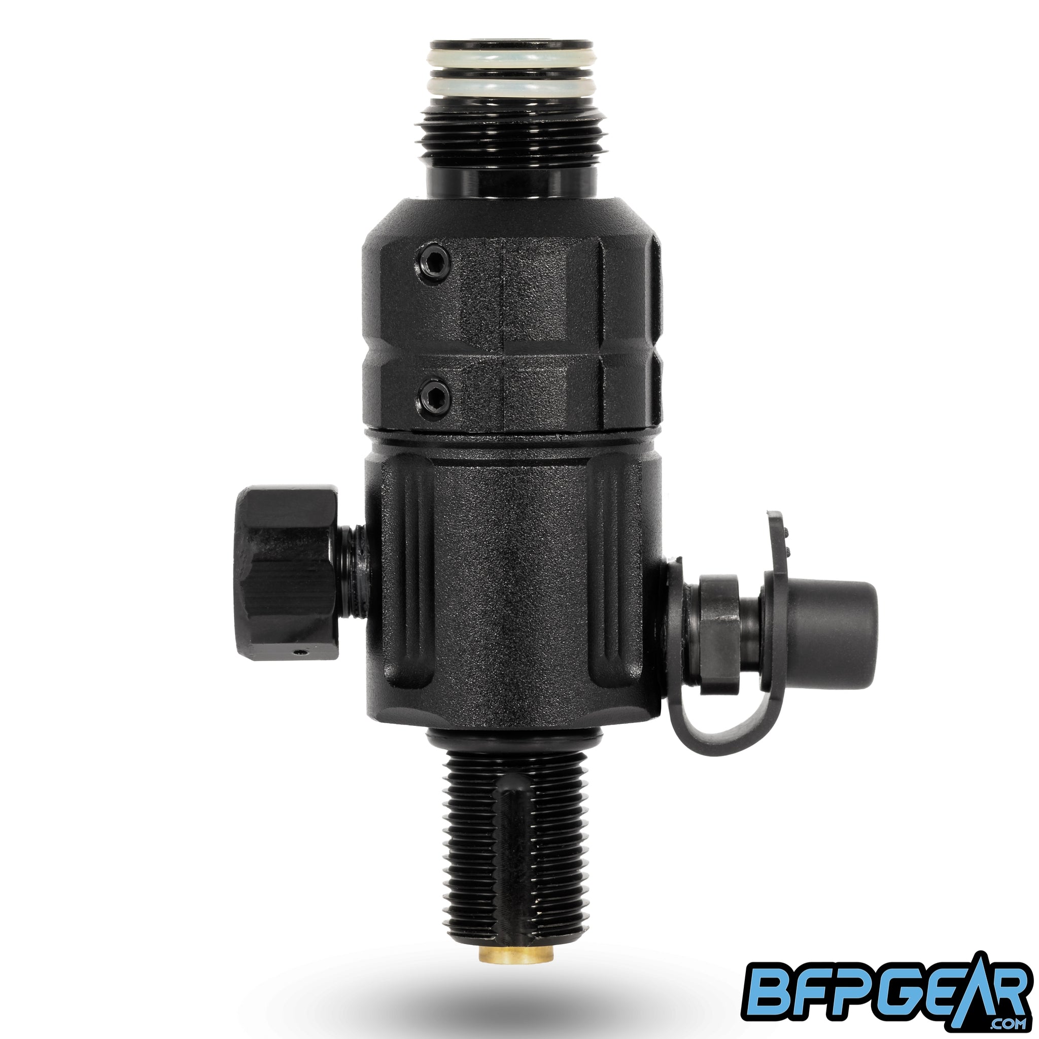 Rotational 360° cap with dual O-rings for precision alignment.