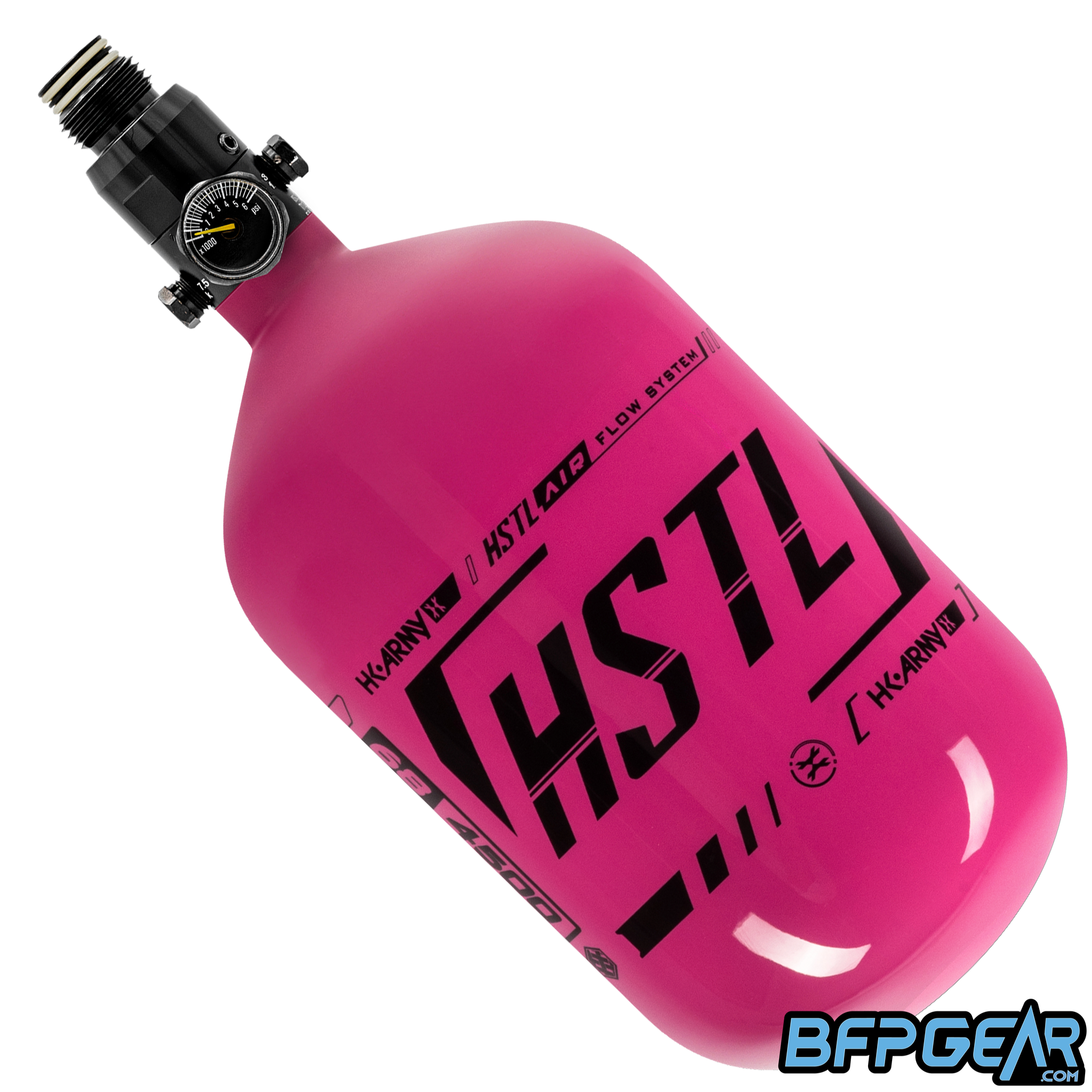 HK Army HSTL 68ci air tank in neon pink and black.