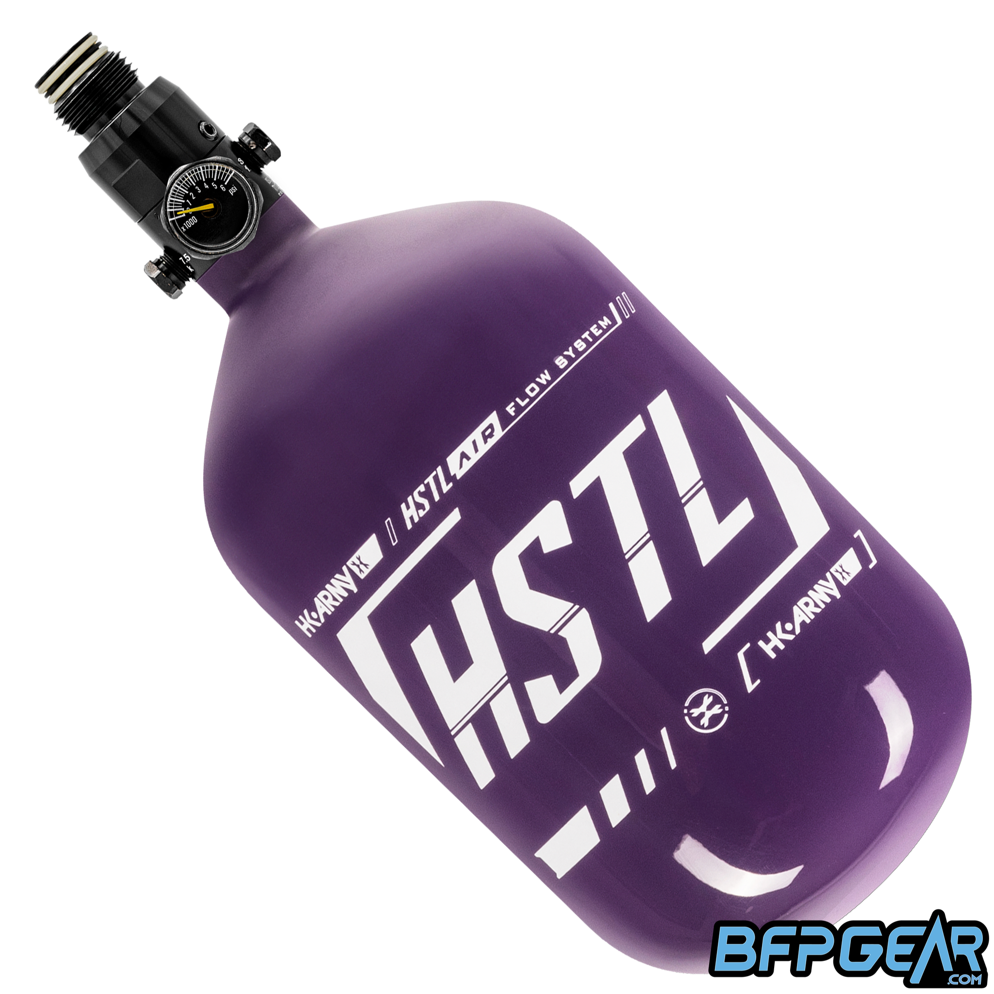 HK Army HSTL 68ci air tank in purple and white.