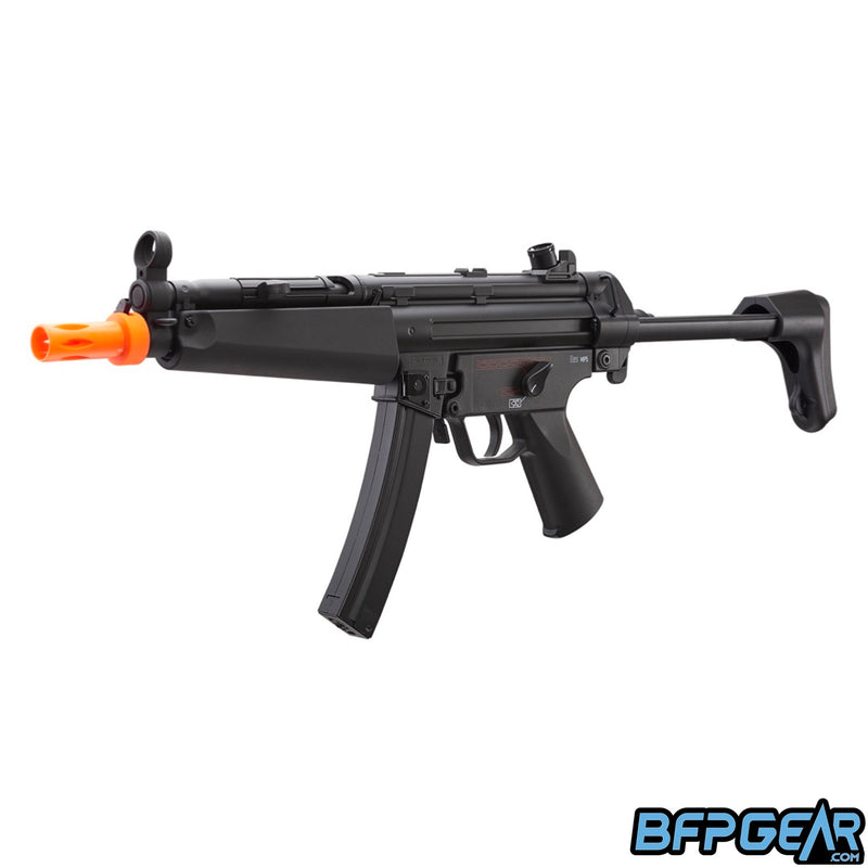 The H&K MP5 AEG Competition airsoft replica. Shown with a retractable stock installed.