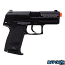The H&K USP Compact gas blow-back airsoft pistol in black.