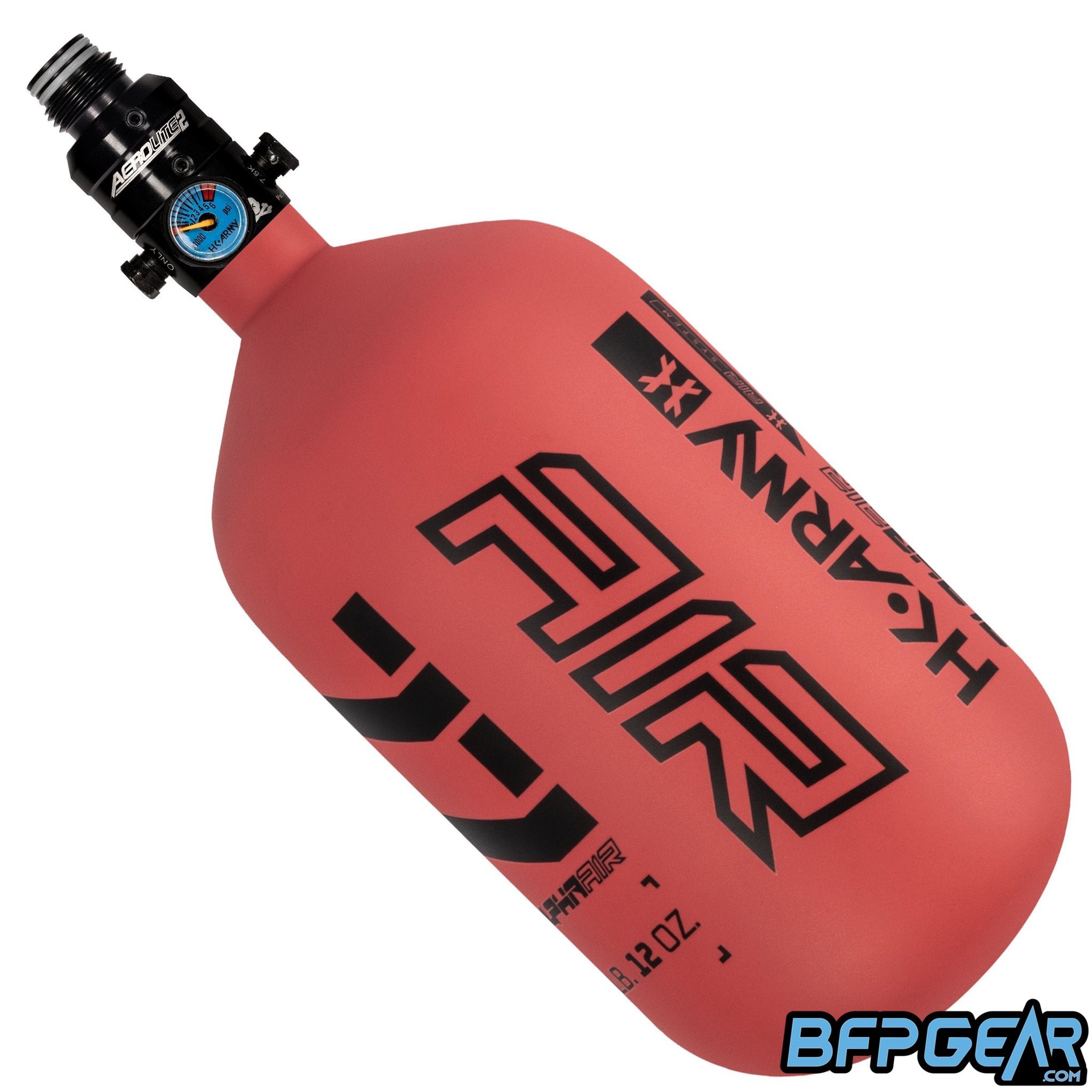 The HK Army Alpha Air 77ci tank with Turbine Pro Regulator in the Ignite colorway.