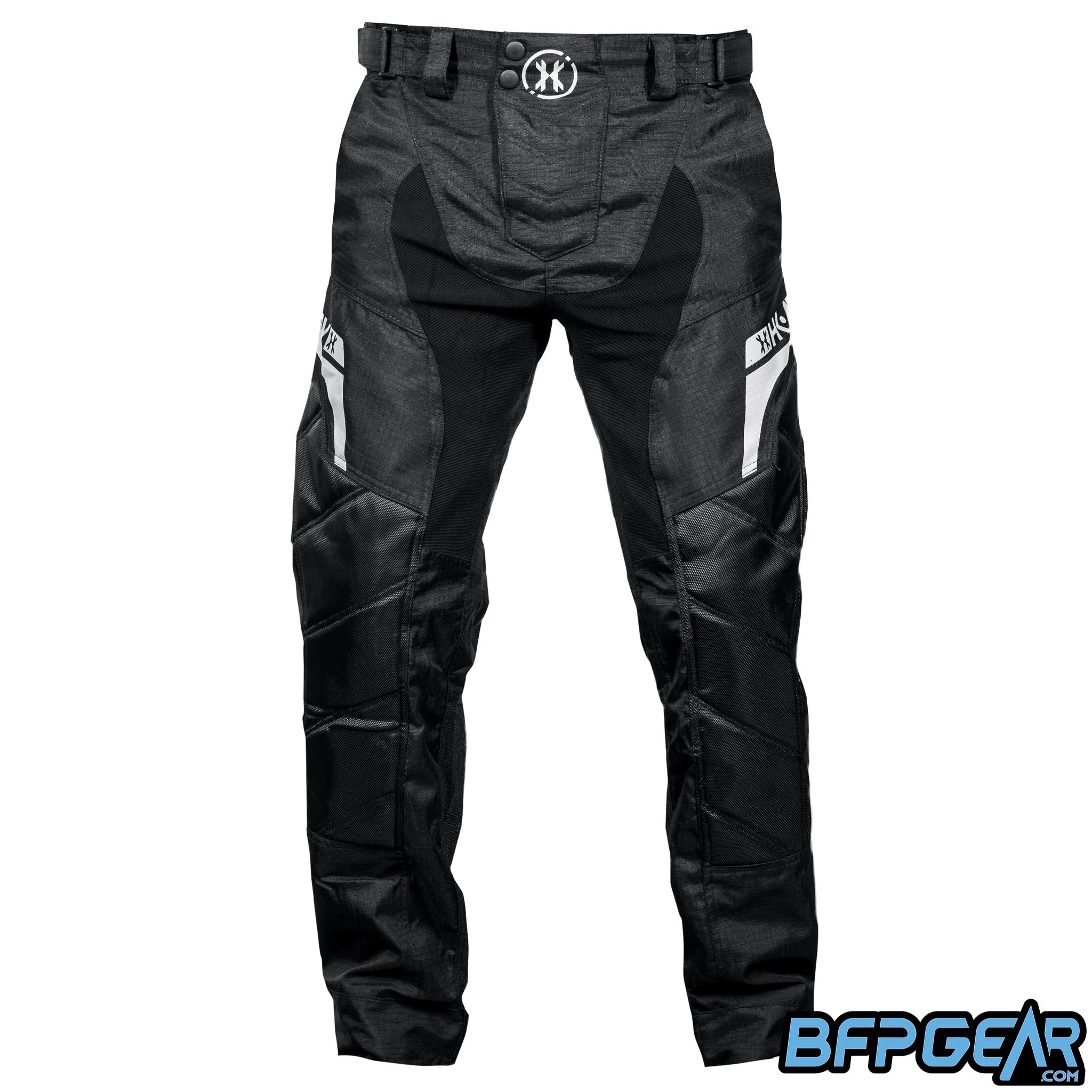 HK Army HSTL 2.0 Tactical Paintball Pants with reinforced padded knees, stretch zones, ventilated leg panels, and adjustable fit for comfort and durability.