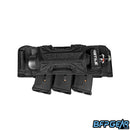 HK Army Hostile Air Link LTS Airsoft Tank Holster – Velcro harness attachment system with compression sleeve, anti-slip back plate, hose guides, and Mag Cell holsters.