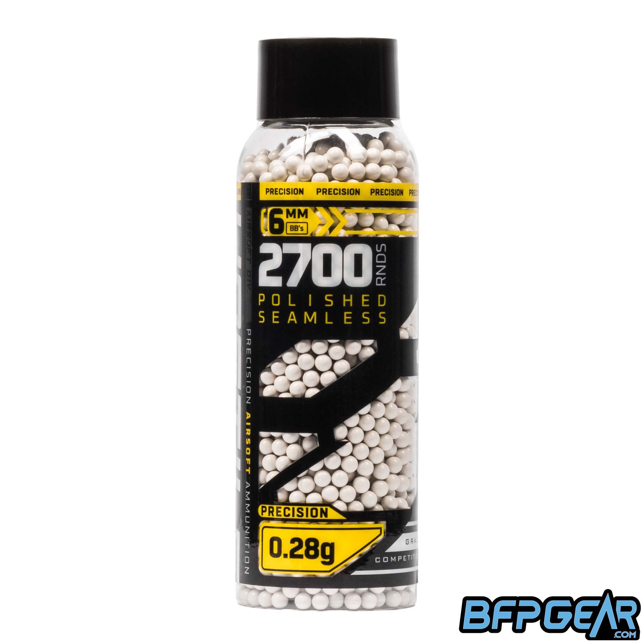 Hostile Airsoft Precision BBs .28g 6mm polished seamless ammo with spherical design for consistent accuracy, smooth feeding, and reliable performance.