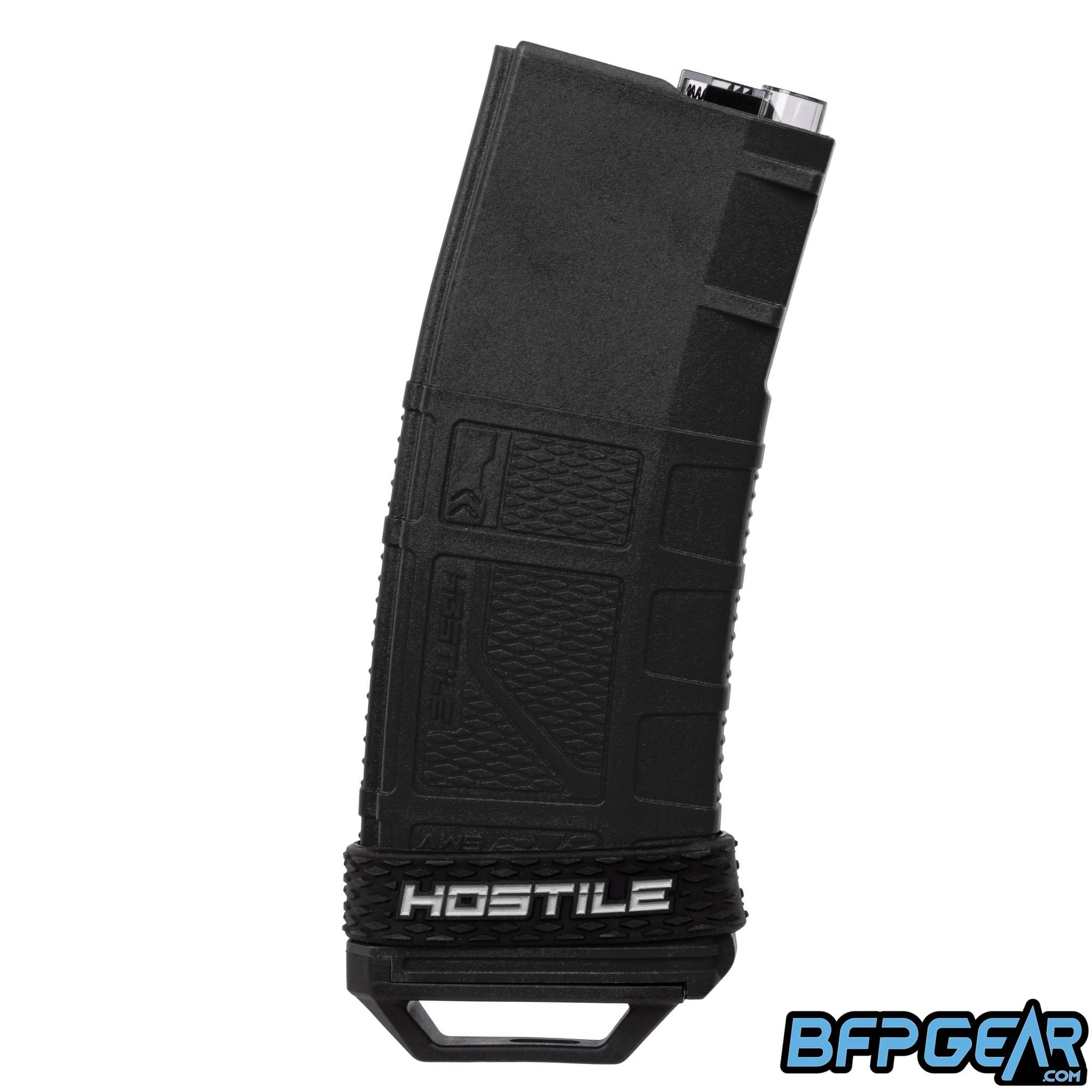 The Hostile AWS M4 style magazine for airsoft replicas in black.