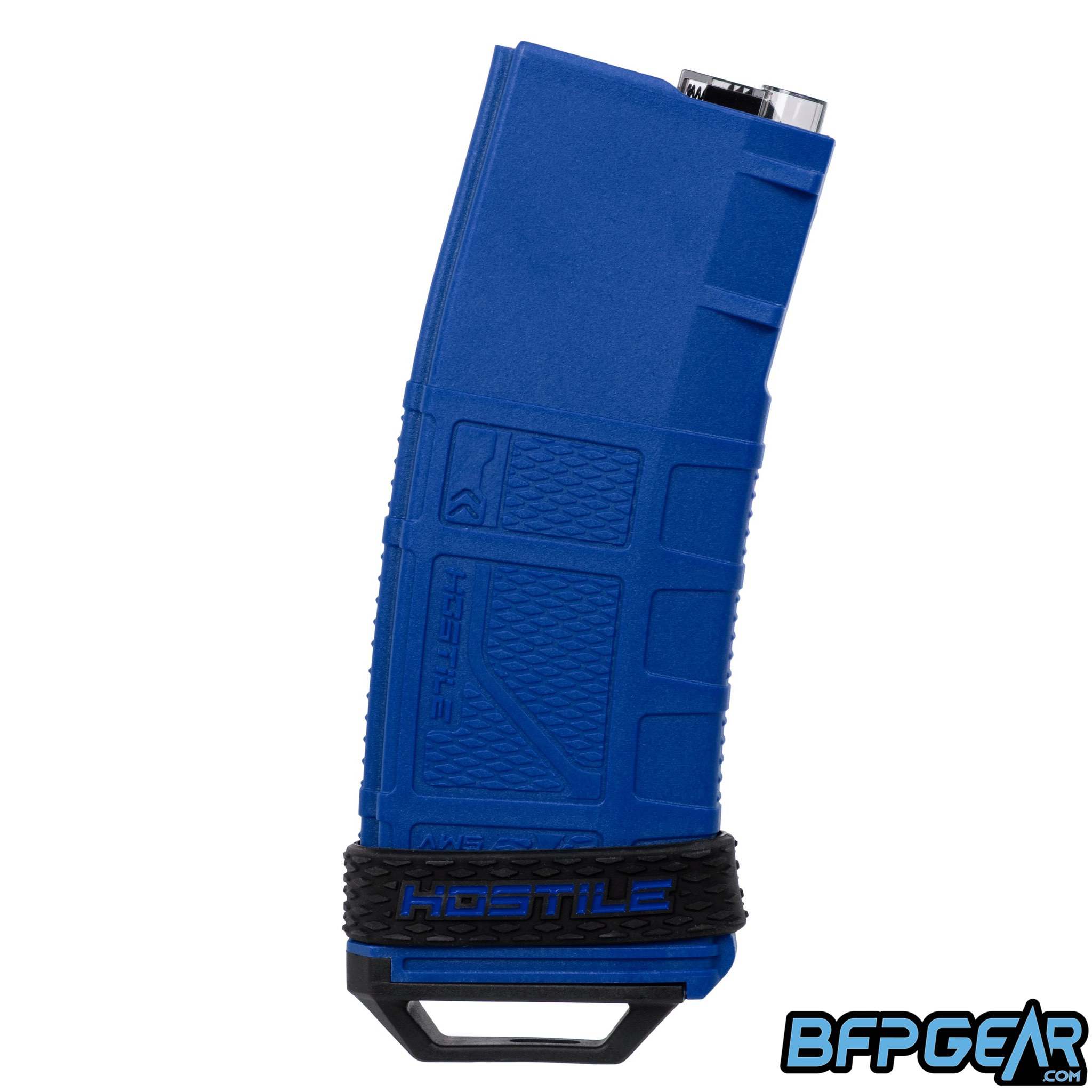 The Hostile AWS M4 style magazine for airsoft replicas in blue.