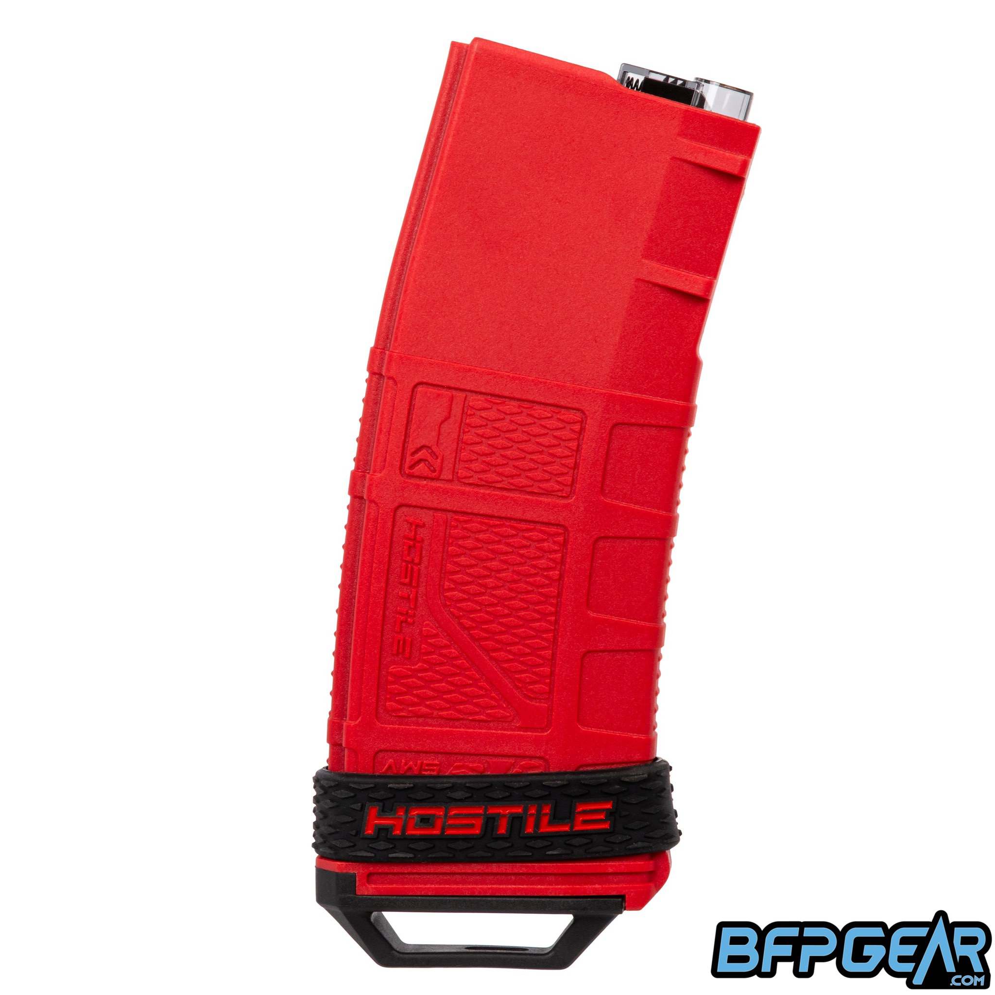 The Hostile AWS M4 style magazine for airsoft replicas in red.