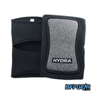 Black Hydra kneepads with enhanced mobility cutouts and lock stitching
