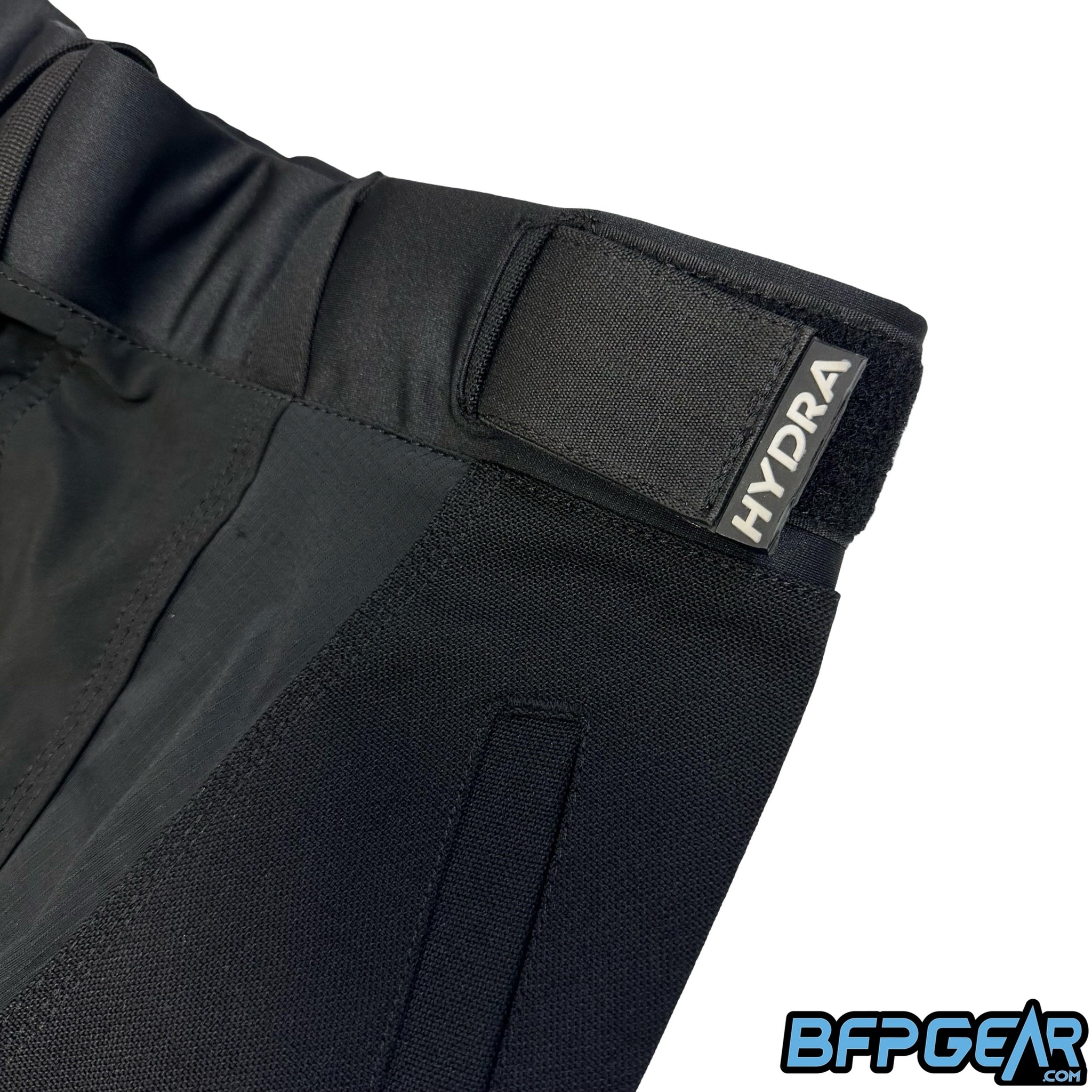 The Hydra Pro Paintball Pants have a drawstring and elastic bands to secure them around your waist.