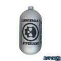 The Infamous Hyperlight 80ci Frozen Matte bottle in silver and black.