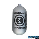 The Infamous Hyperlight 80ci Frozen Matte bottle in silver and black.
