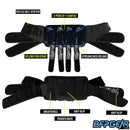 The Lockdown harness is packed with features for a strapped pod pack. Features include 4+7 pod capacity, reflex belt system, anti-slip back pad, and velcro pod straps.