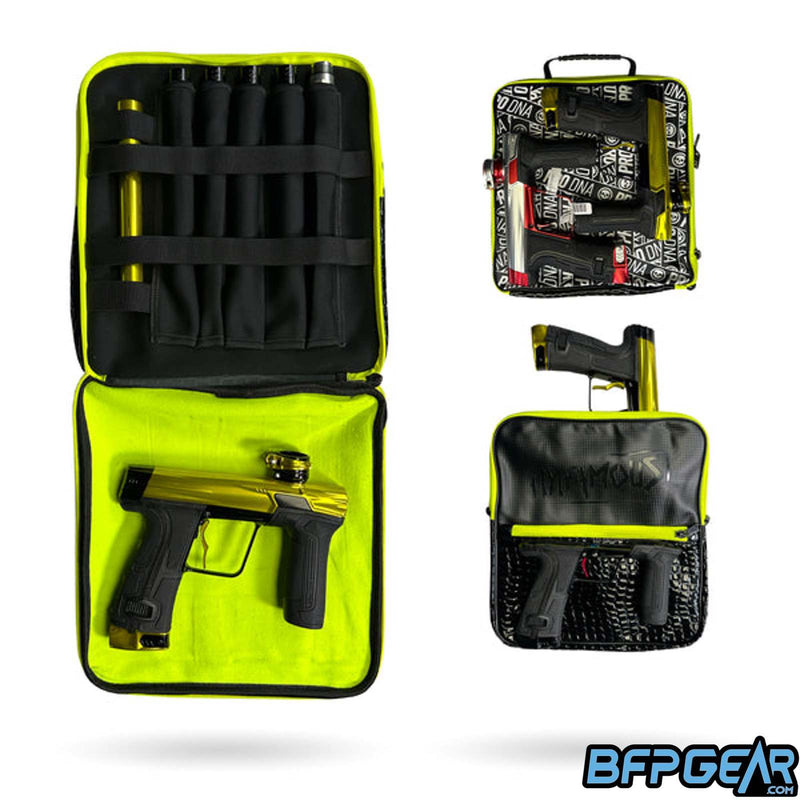 The inside of the Infamous Marker Case. This marker case is able to hold multiple paintball guns.