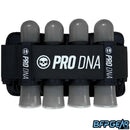 The Infamous PRO DNA Overlord Harness in black. These harnesses feature an external strap that keeps pods in place and prevents them from moving around.