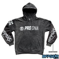 The front of the Infamous PRO DNA Heavyweight playing hoodie. The forearms are abrasion resistant, allowing the wearer to slide and dive without ripping or tearing the arms. The PRO DNA logo is on the front, and the abrasion resistant arms have the Infamous logo on them.