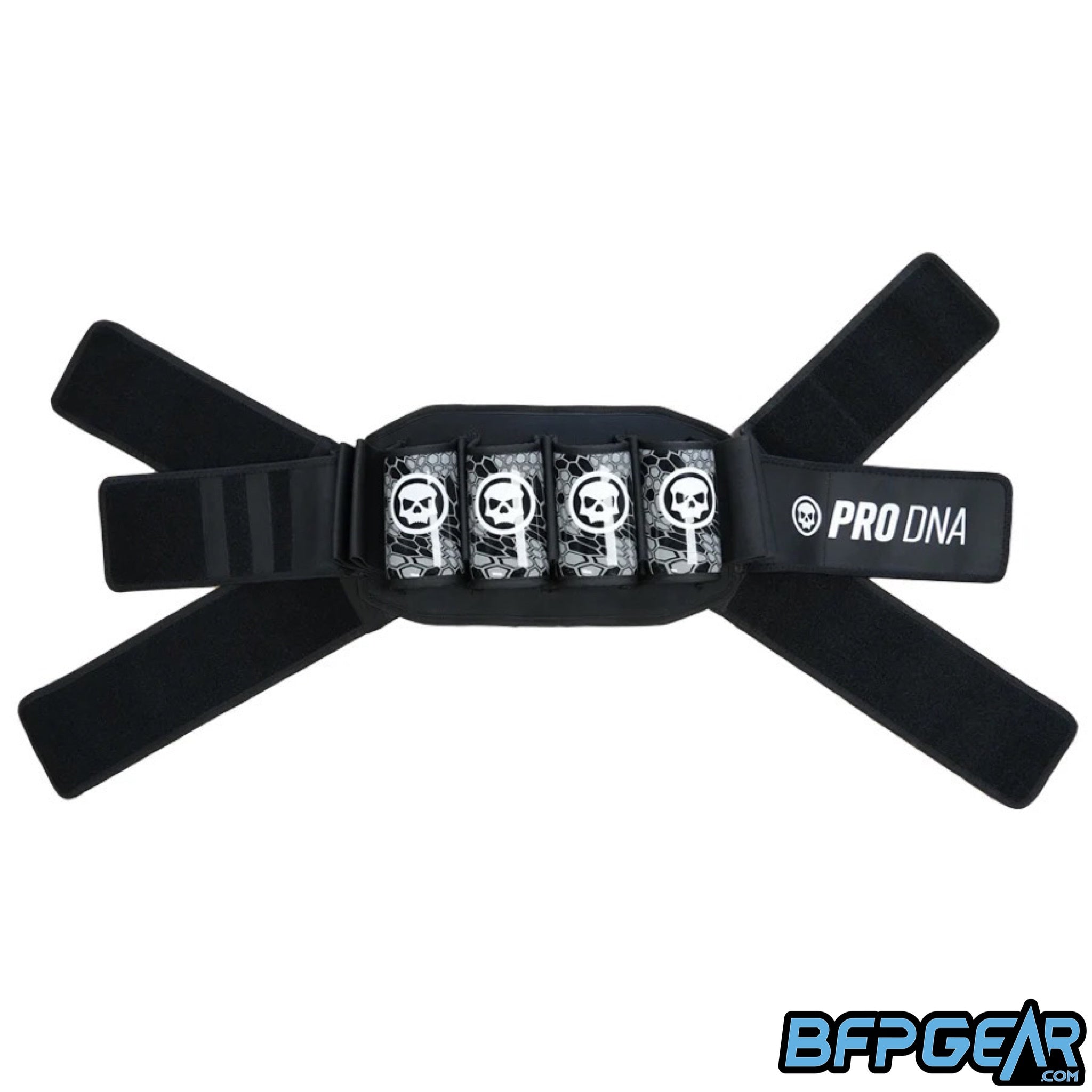 The Reflex Shield harness comes with the reflex belt system. Instead of using 4 velcro straps, it uses 6 to keep the harness secured firmly.