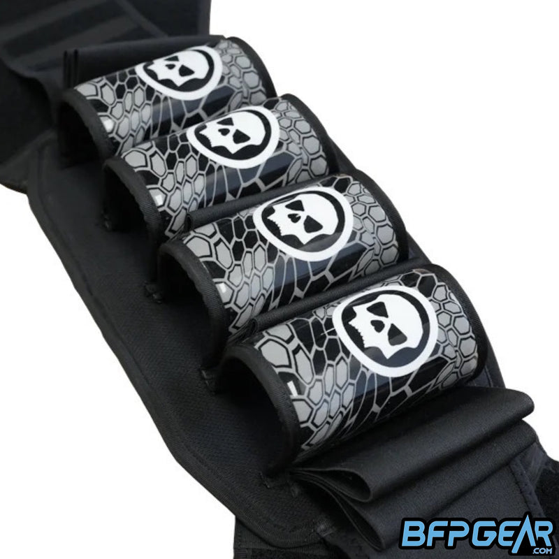 Each of the Reflex Shield harnesses come with a silicone coating that covers the main 4 pod sleeves. This material makes cleaning and wiping the pod pack down really easy.