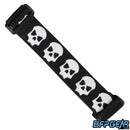 The limited edition Infamous Skulls woven strap for JT Goggle systems. Black strap with the white Infamous skull all across it.