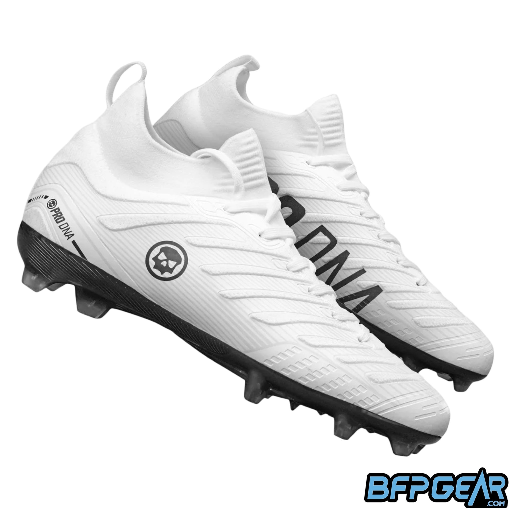 The Infamous Pro DNA Voltrax cleats in white.