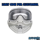 The front facing view of the JT LE ProFlex Birthstone April Diamond paintball mask. Highly limited quantities, only one per person.