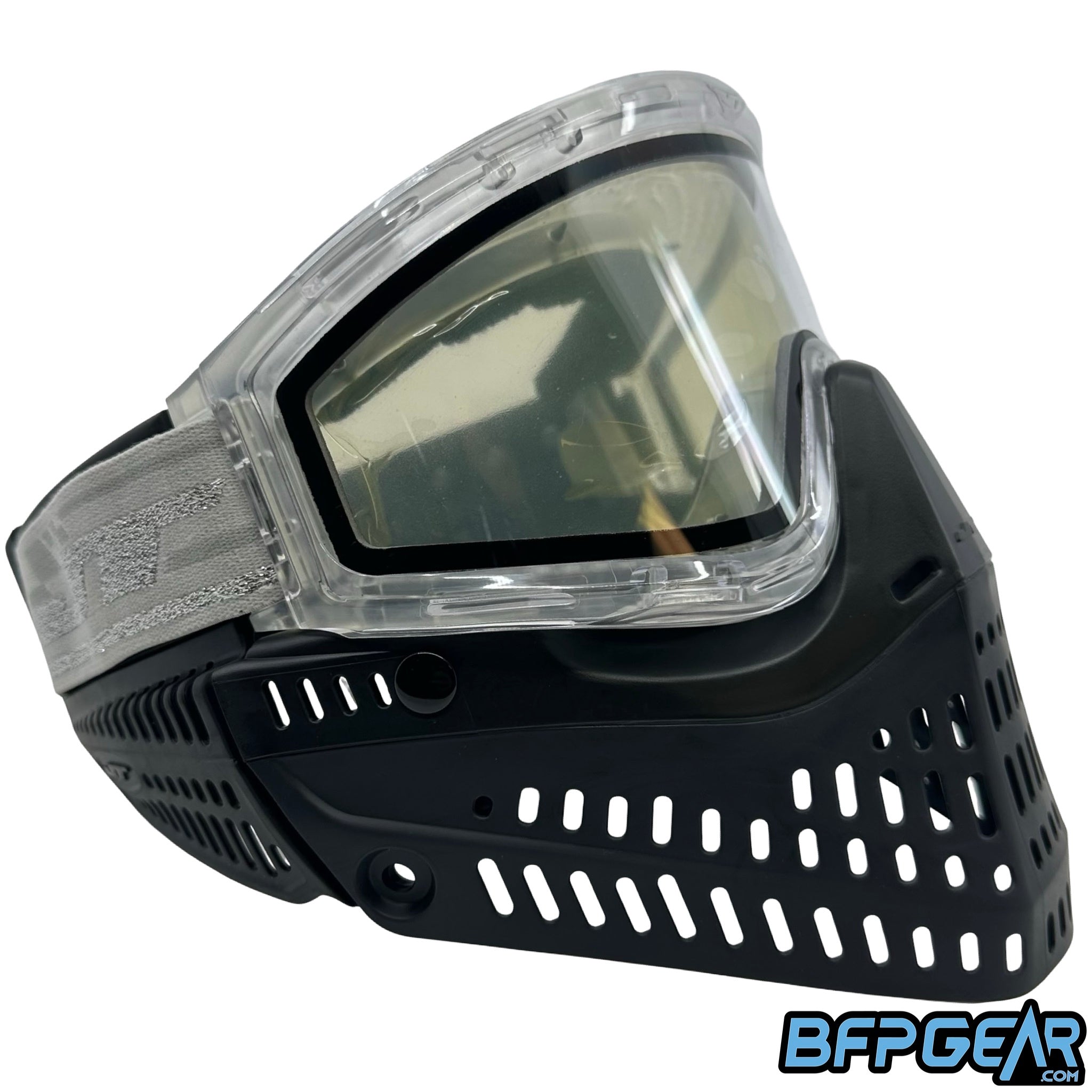 The JT Paintball QLS Frame in Clear, fully built.