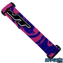 The JT ProFlex goggle strap in the pink and purple color way.