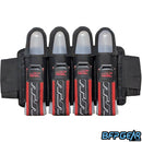 The JT Race Harness in the Ruby color way. The Race Harness holds 4 pods total.