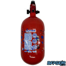 The JT Ultra Light 80ci bottle with FLO PRO Regulator in red. This limited edition bottle has a 4th of July pattern on it in America's signature colors, red, white, and blue.