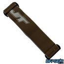 The JT ProFlex goggle strap in the brown and white color way.