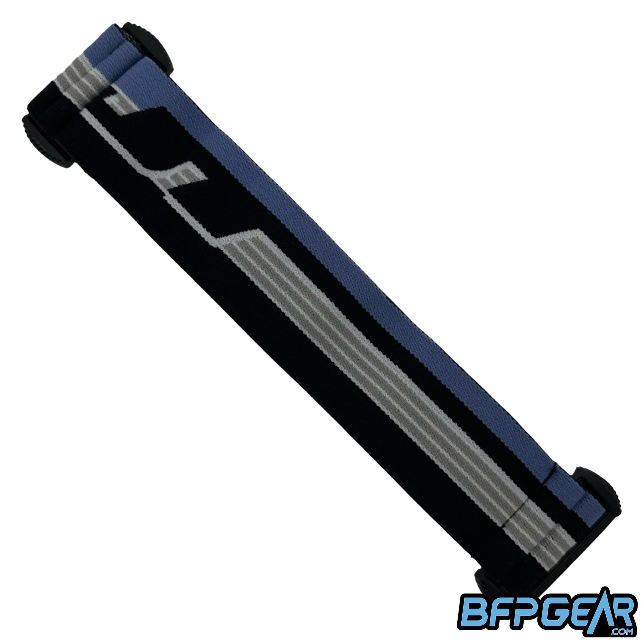 The JT ProFlex goggle strap in the haze and black color way.