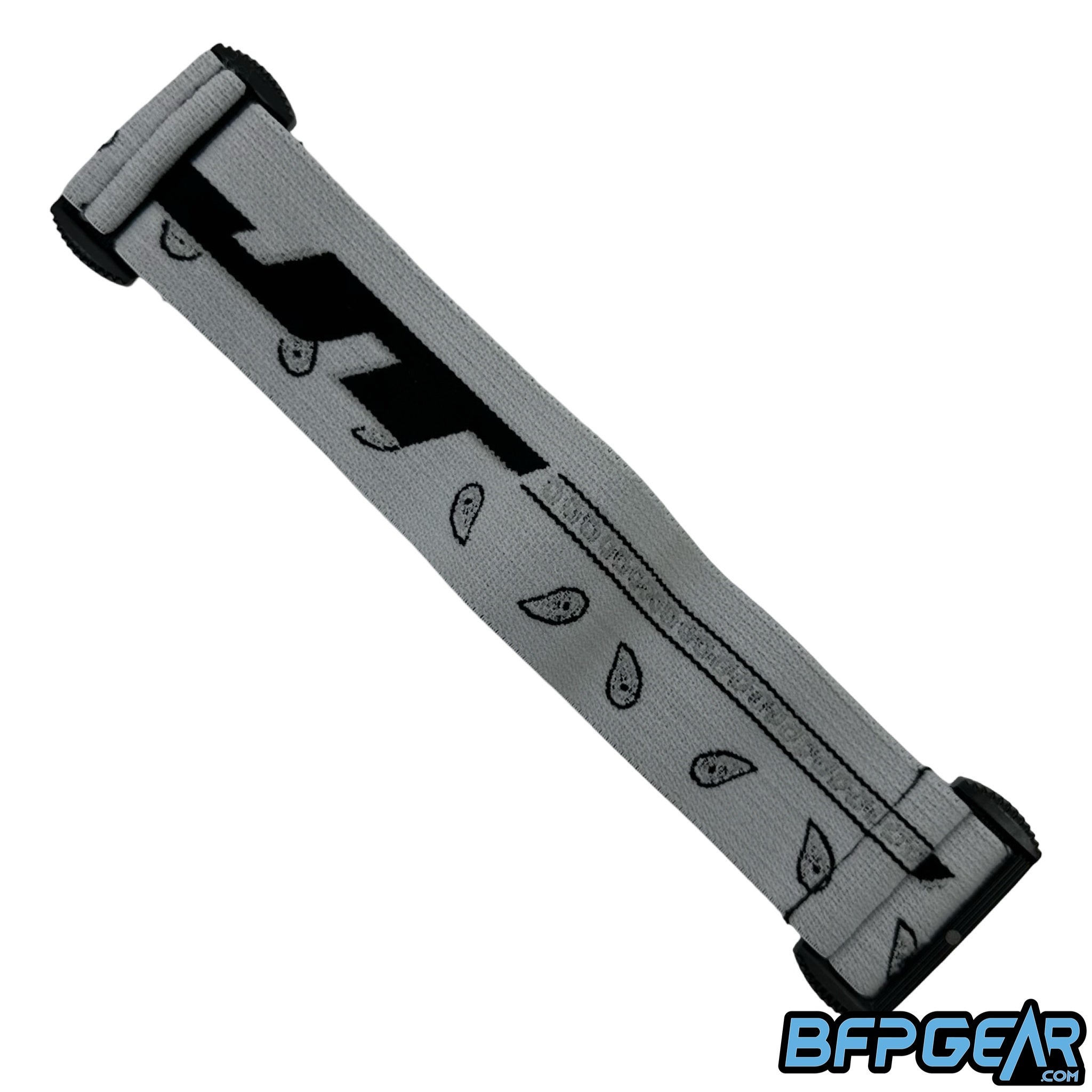 The JT ProFlex goggle strap in the white bandana color way.