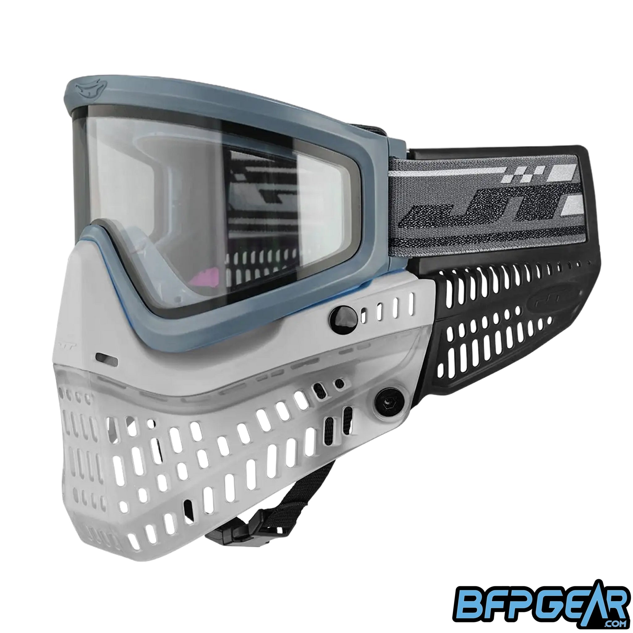 The JT Paintball QLS Frame in gray, fully built.