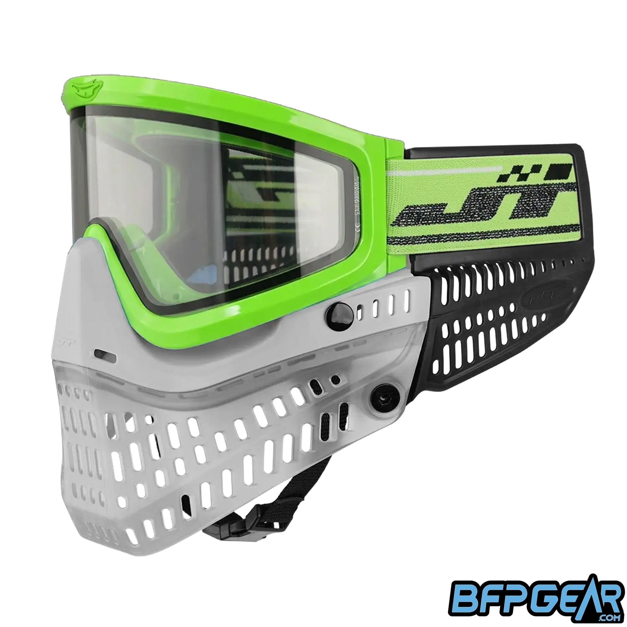 The JT Paintball QLS Frame in lime, fully built.