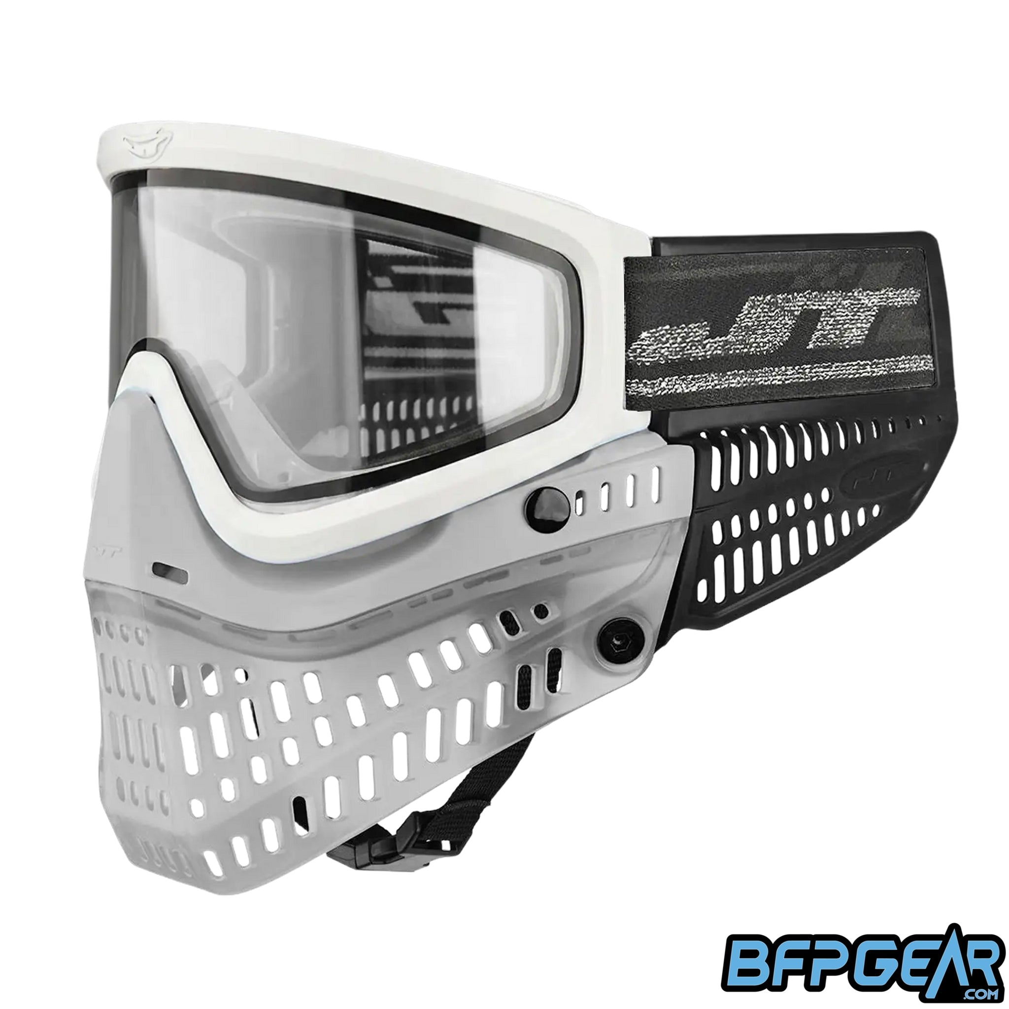 The JT Paintball QLS Frame in white, fully built.
