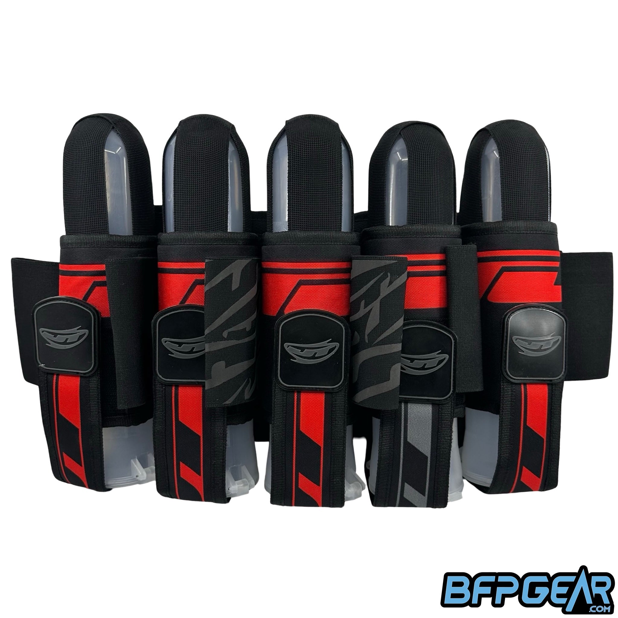 The JT Swift Harness in the Fire color way. Pod capacity is 5+8 and can hold up to 13 pods.