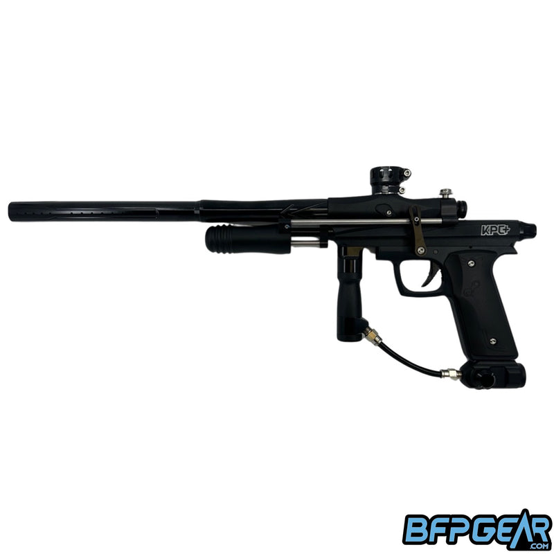 The KPC+ Pump paintball gun in black.
